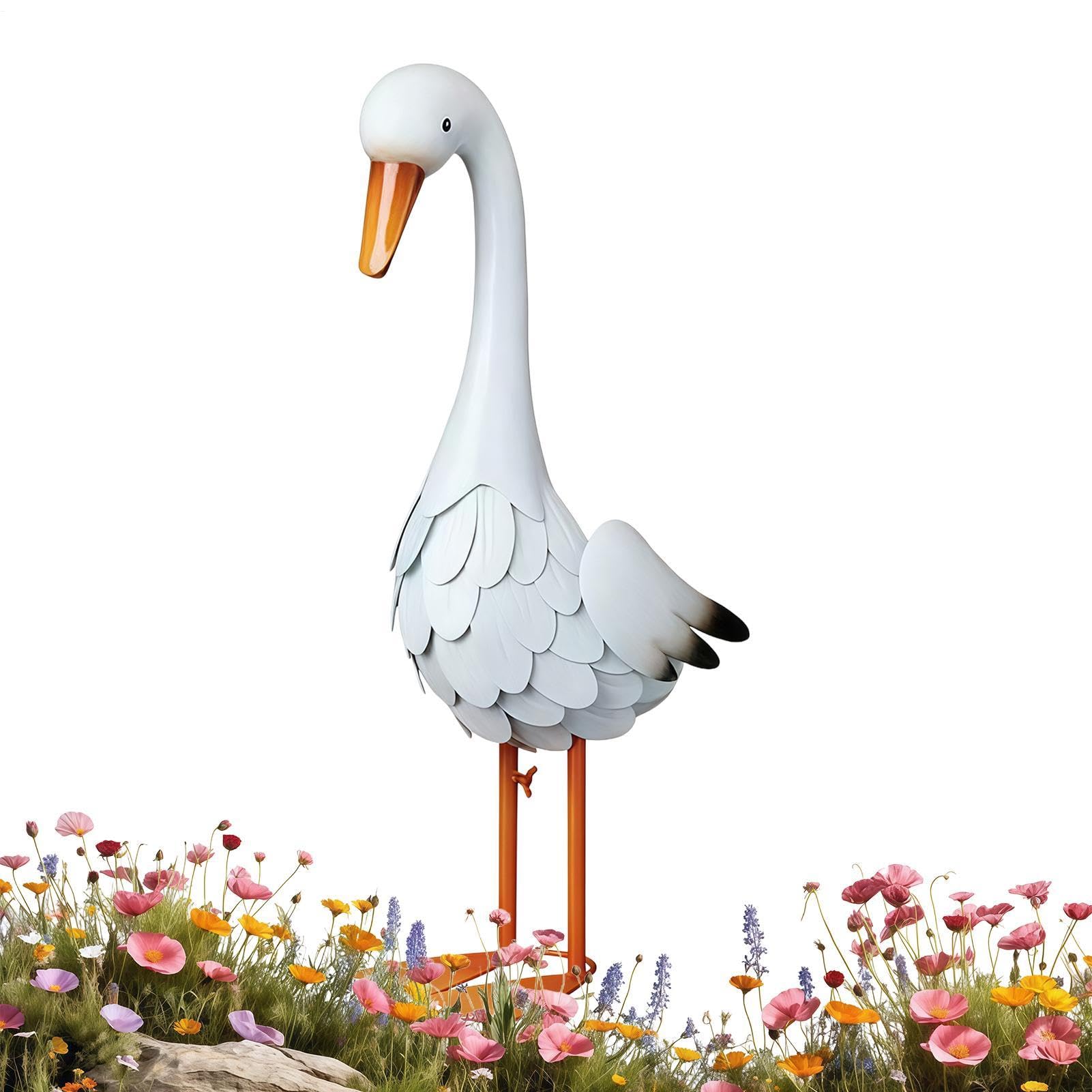 Décoration d'animal en métal et oie rustique en fer pour pelouse et aménagement jardin