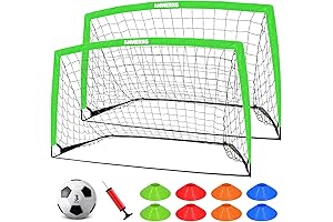 6x4FT Kids Soccer Goals: Perfect for Backyard Soccer Practice with Balls and Cones
