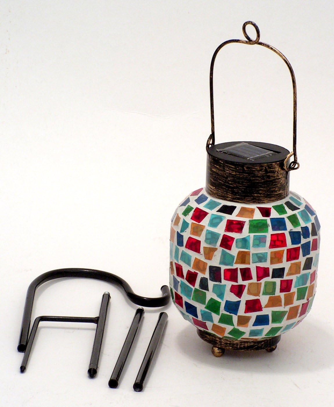 Forever Gifts Solar Mosaic Lantern with Hook, Purple
