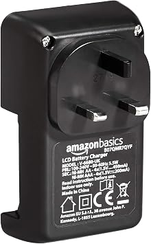 Amazon Basics Intelligent Digital Battery Charger for 4 AA, AAA & AAA High-Capacity Rechargeable Batteries 850mAh (16-Pack) Pre-charged