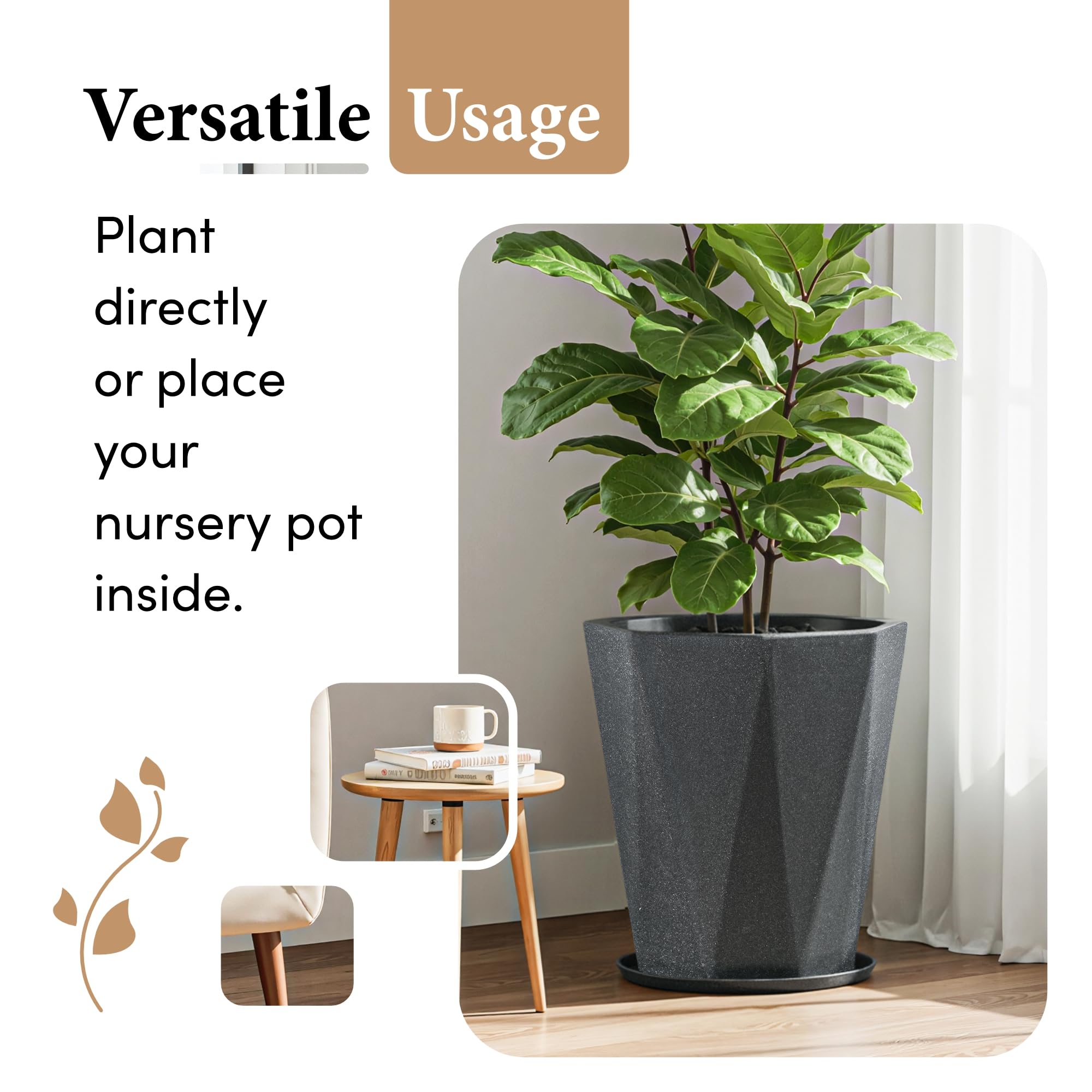 Kuber Industries 18 Inch Flower Pot - Balcony Garden Planter -5