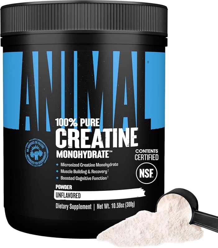 Animal Creatine Monoydrate Powder for Men & Women | Unflavored 300g | 100% Pure Micronized Formula | NSF Certified | Boosts Cognition, ATP Production, Strength & Recovery | Optimal Daily Health
