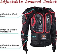 Vista 3 de RIDBIKER - Protector de blindaje desmontable, de cuerpo completo, para motocicleta, chaqueta de carreras, motocross, camisa protectora para pecho