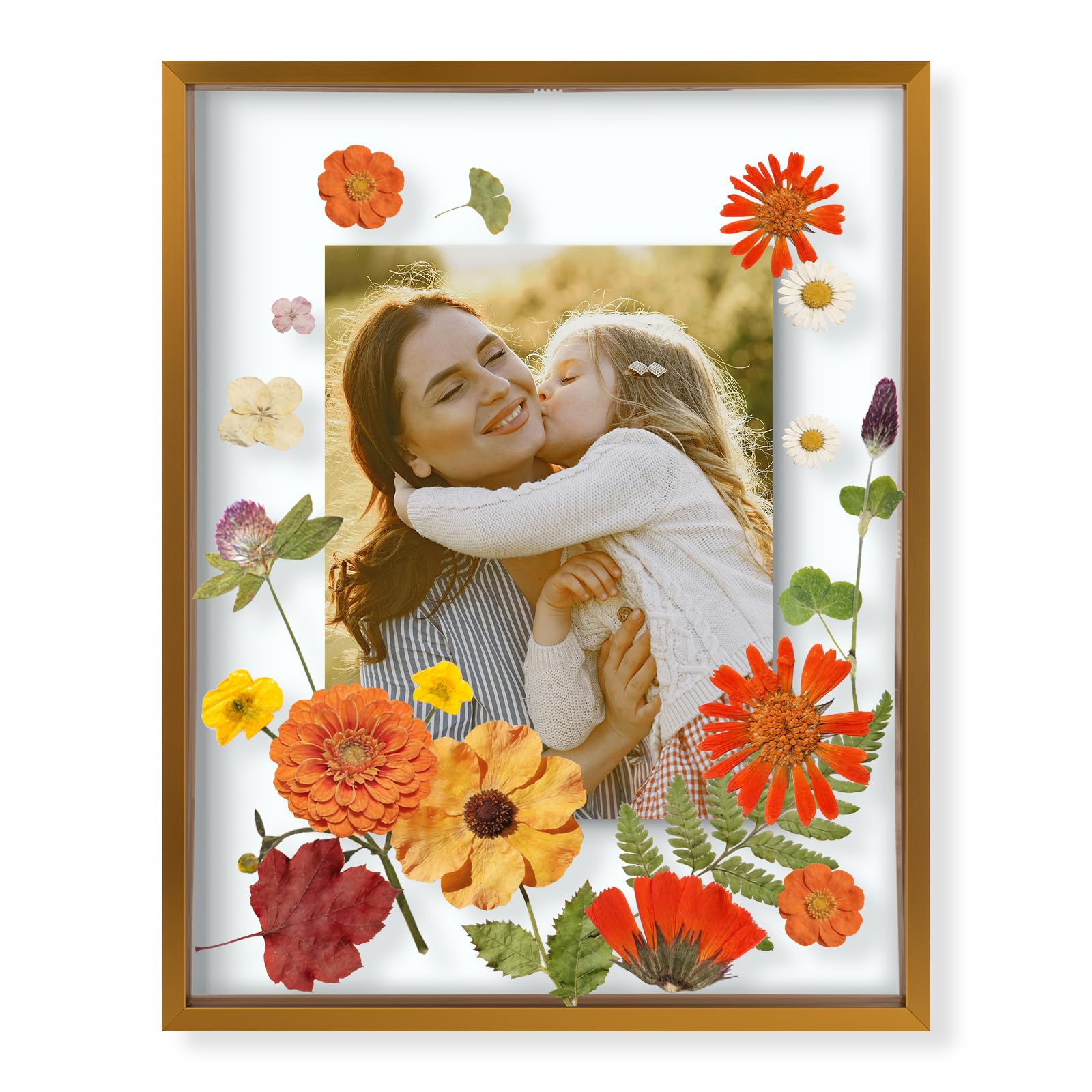 Cadre photo flottant bronze 27,9x35,6 cm pour déco murale et table