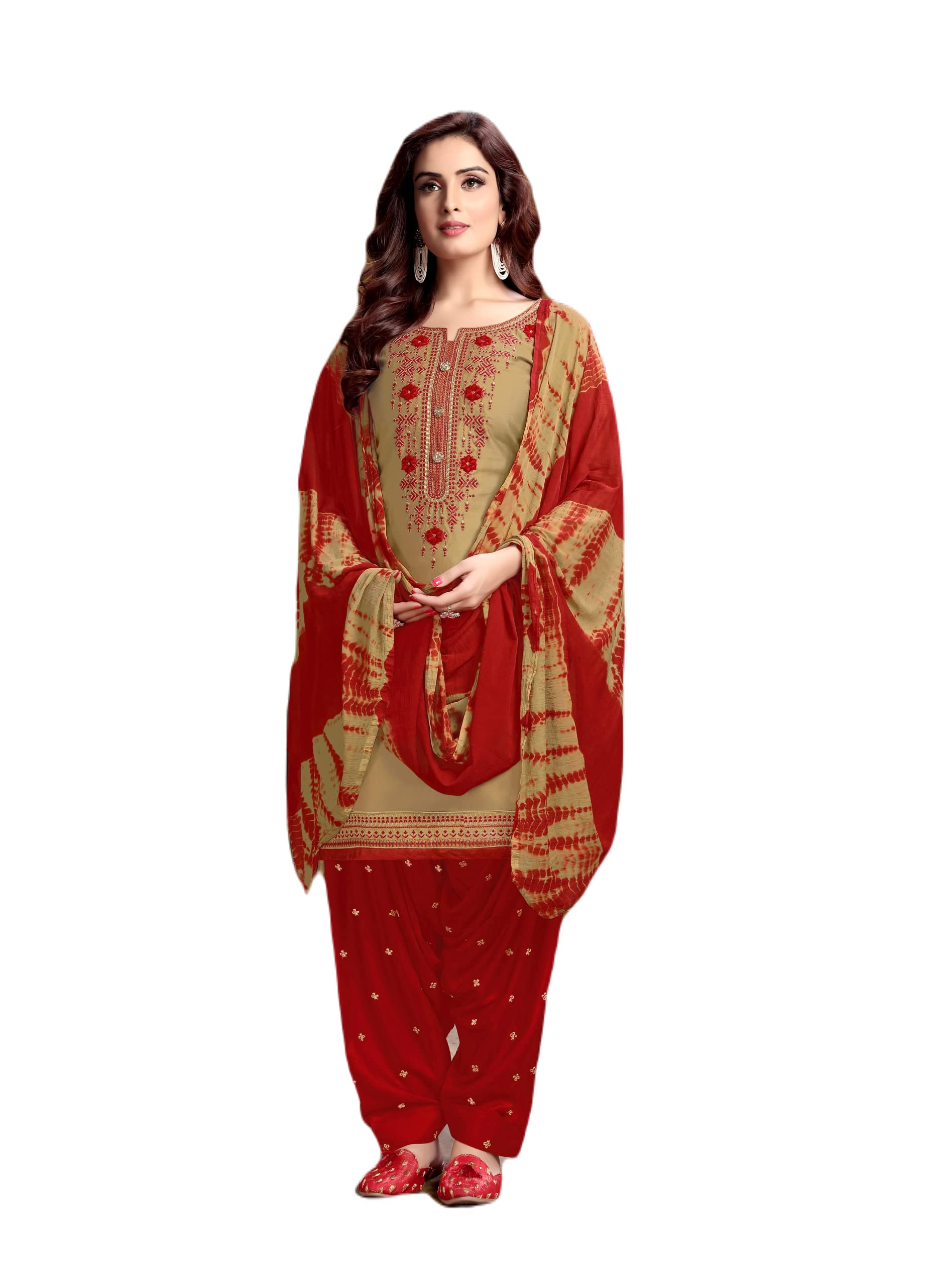 Photo 1 of Lady Dwiza Ready To Wear Indian Pakistani Cotton Ethnic Wear Designer Punjabi Salwar Kameez Patiala Suit for Women