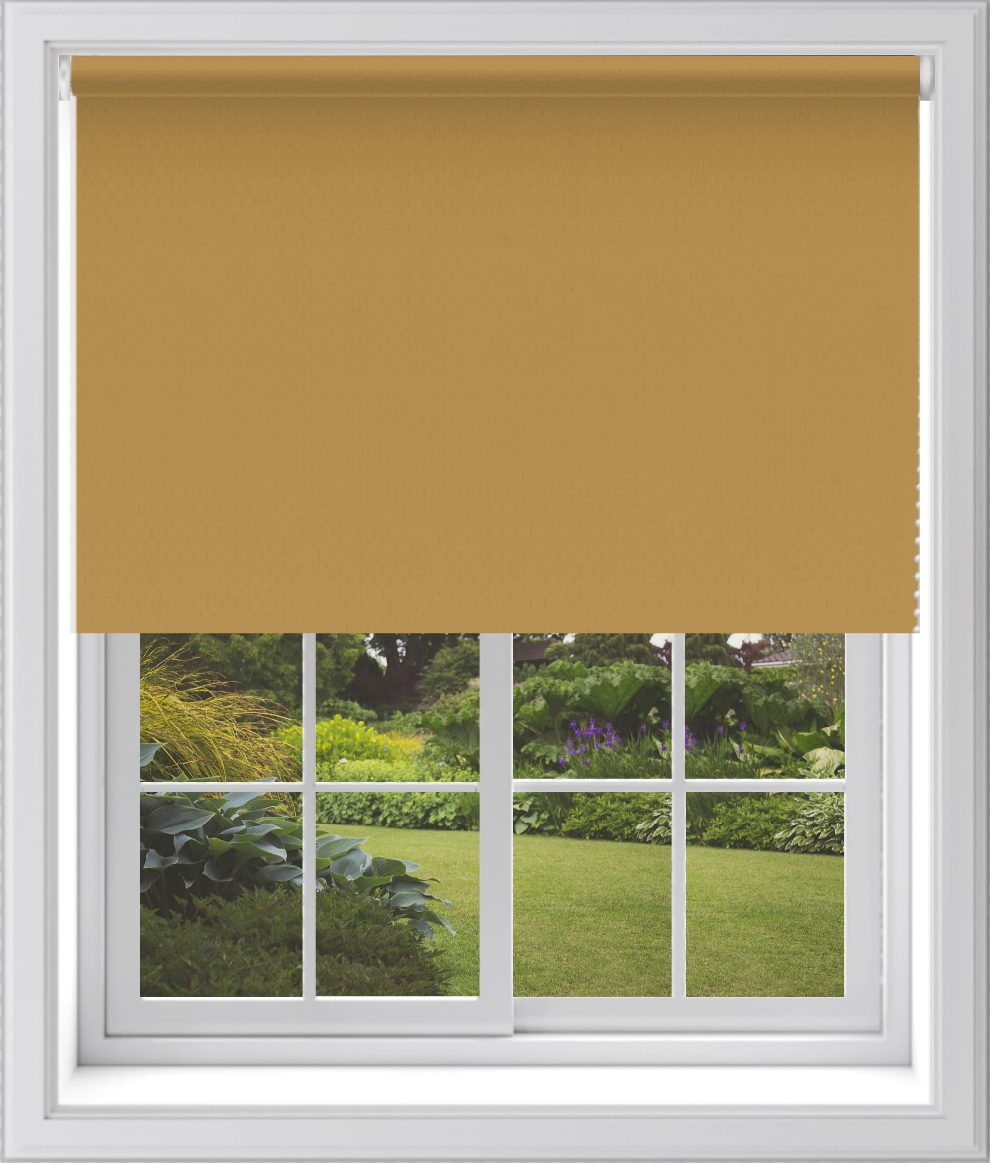 Caecus Blinds Made To Measure Blackout Roller Blind Ochre 210Cm from B&Q