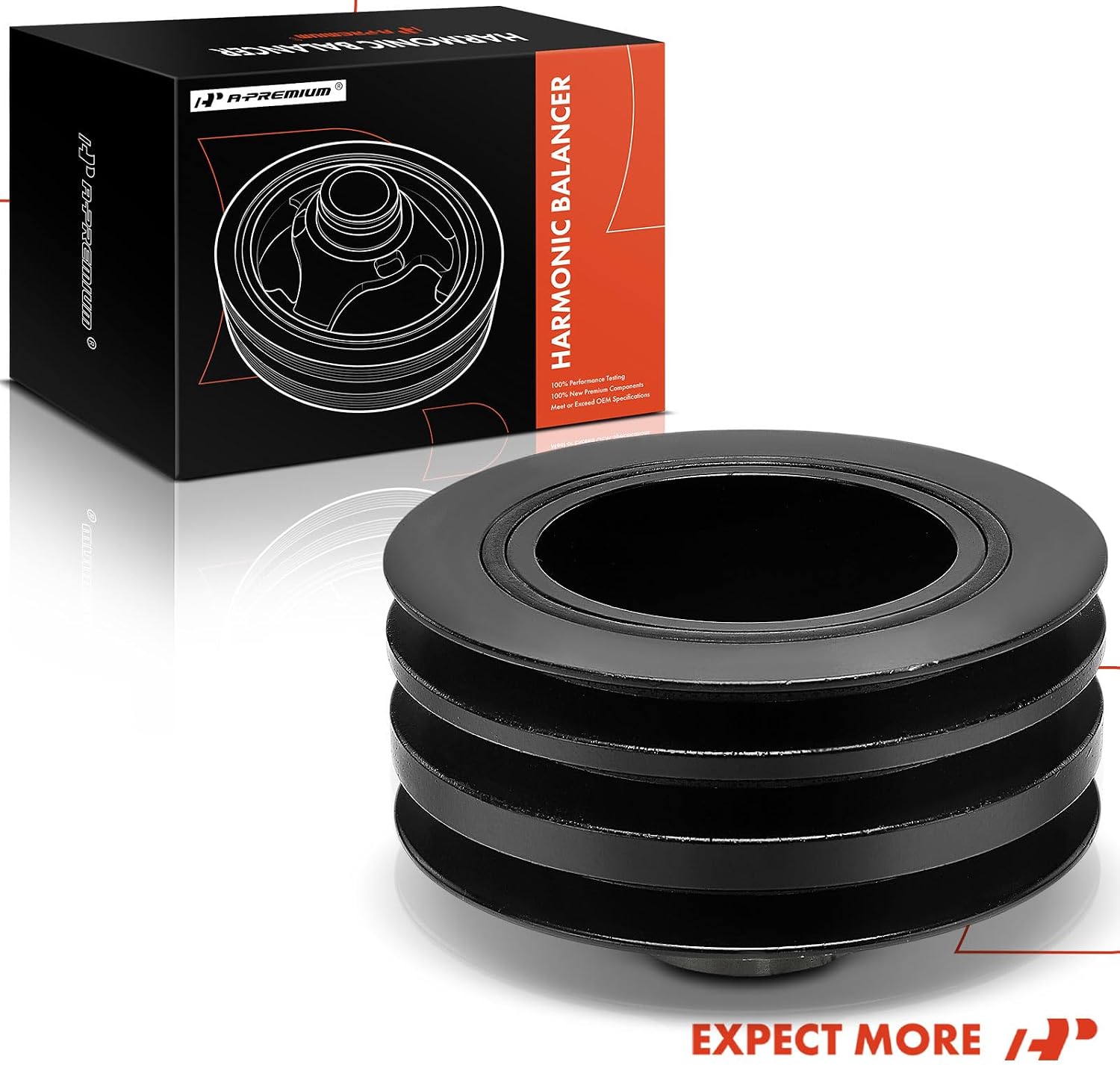 A-Premium Engine Harmonic Balancer Crankshaft Pulley Compatible with Nissan Pick Up 1987-2005, Tterrano 1989-2007