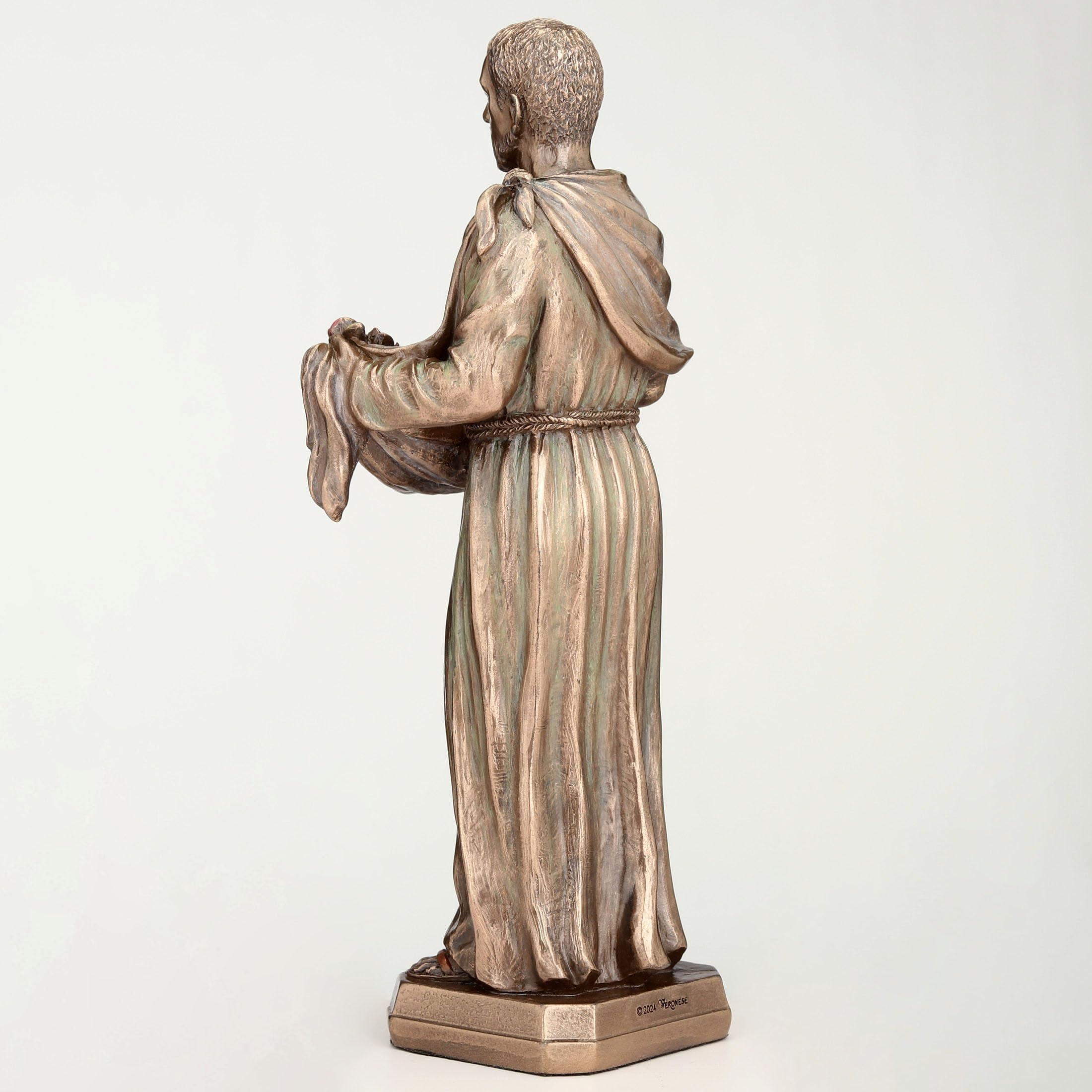 Veronese Design Escultura de San Juan Diego Cuauhtlatoatzin de resina fundida en frío con acabado de bronce de 8 1/8 pulgadas