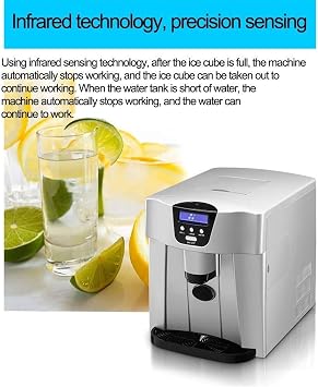 Ice Cube Maker Portable Ice Maker Machine for Countertop, Ice Cubes Ready in 6 Mins, Make 15-20kg Ice in 24 Hrs