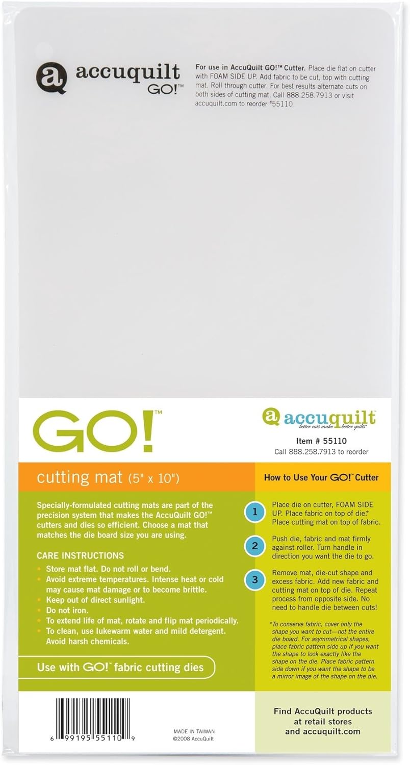 AccuQuilt GO! Cutting Mat; 5-inch-by-10-inch