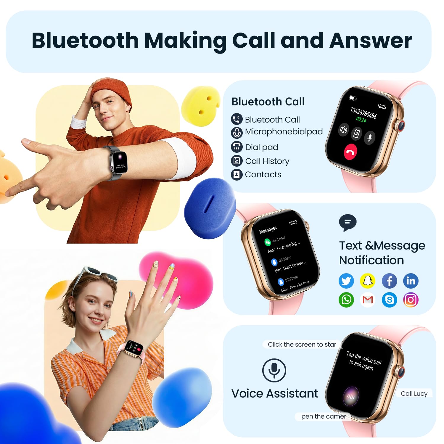 Montre Connectée avec Écouteurs Sports Smartwatch: Repondre Appel Sommeil Fréquence Cardiaque SpO2 Cardio Étanche Fitness Tracker 2.02" HD Écran Écouteurs et Montre 2 en 1 Homme Femme pour Android iOS