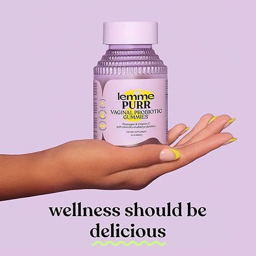 Miniatura 7 de Lemme Purr Gomitas probióticas vaginales para mujeres - pH equilibrado, olor saludable, equilibrio de levadura y apoyo a la flora + vitamina C