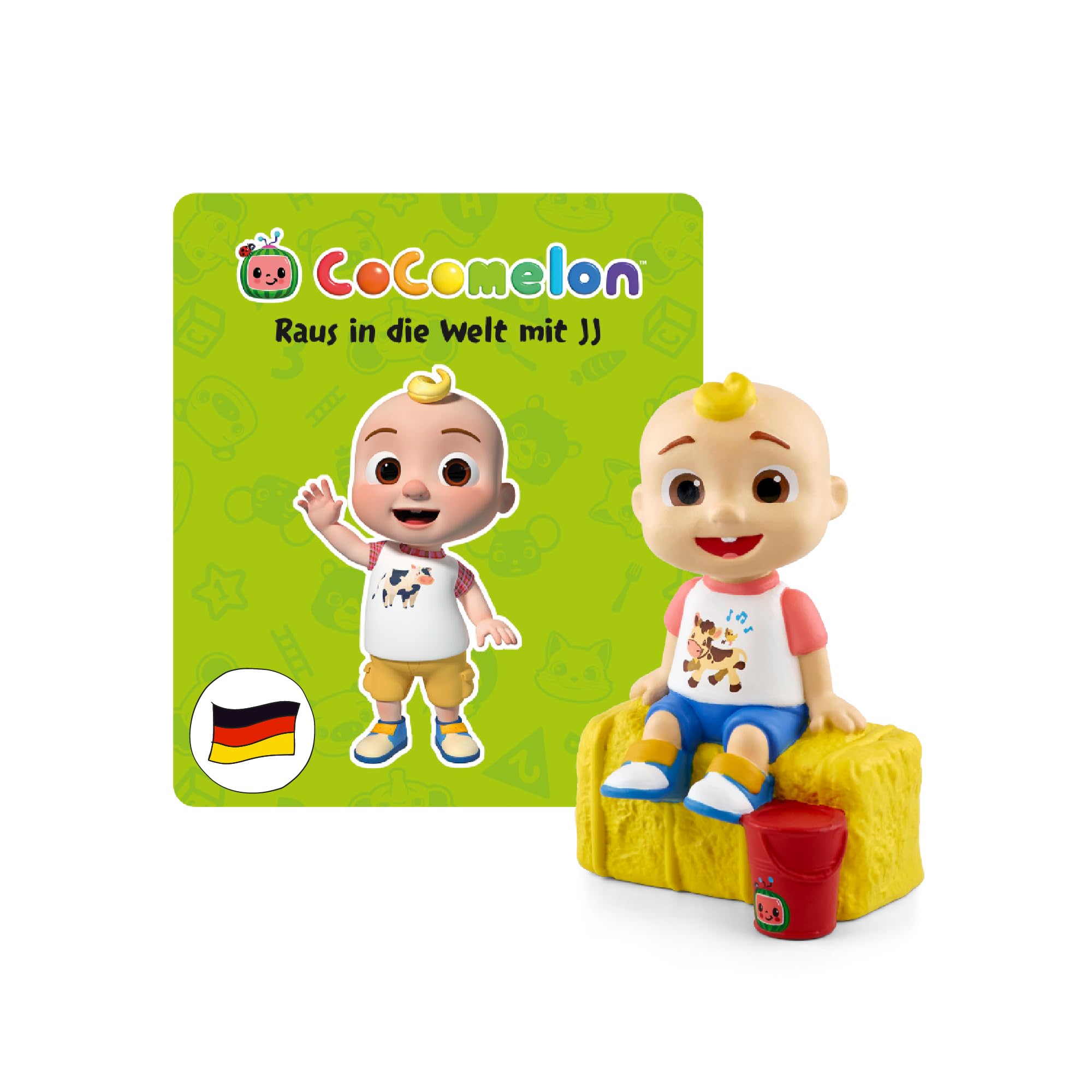 Tonies CoComelon Auditory Figure for Toniebox, go out into the world with JJ, songs for kids ages 3+, play time about 44 minutes