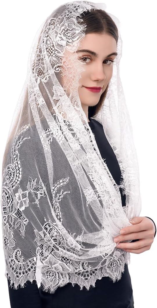 Lace Veil Church Catholic Mantilla Chapel Veils for Women, Latin Mass Head Covering for Bridal Wedding Halloween
