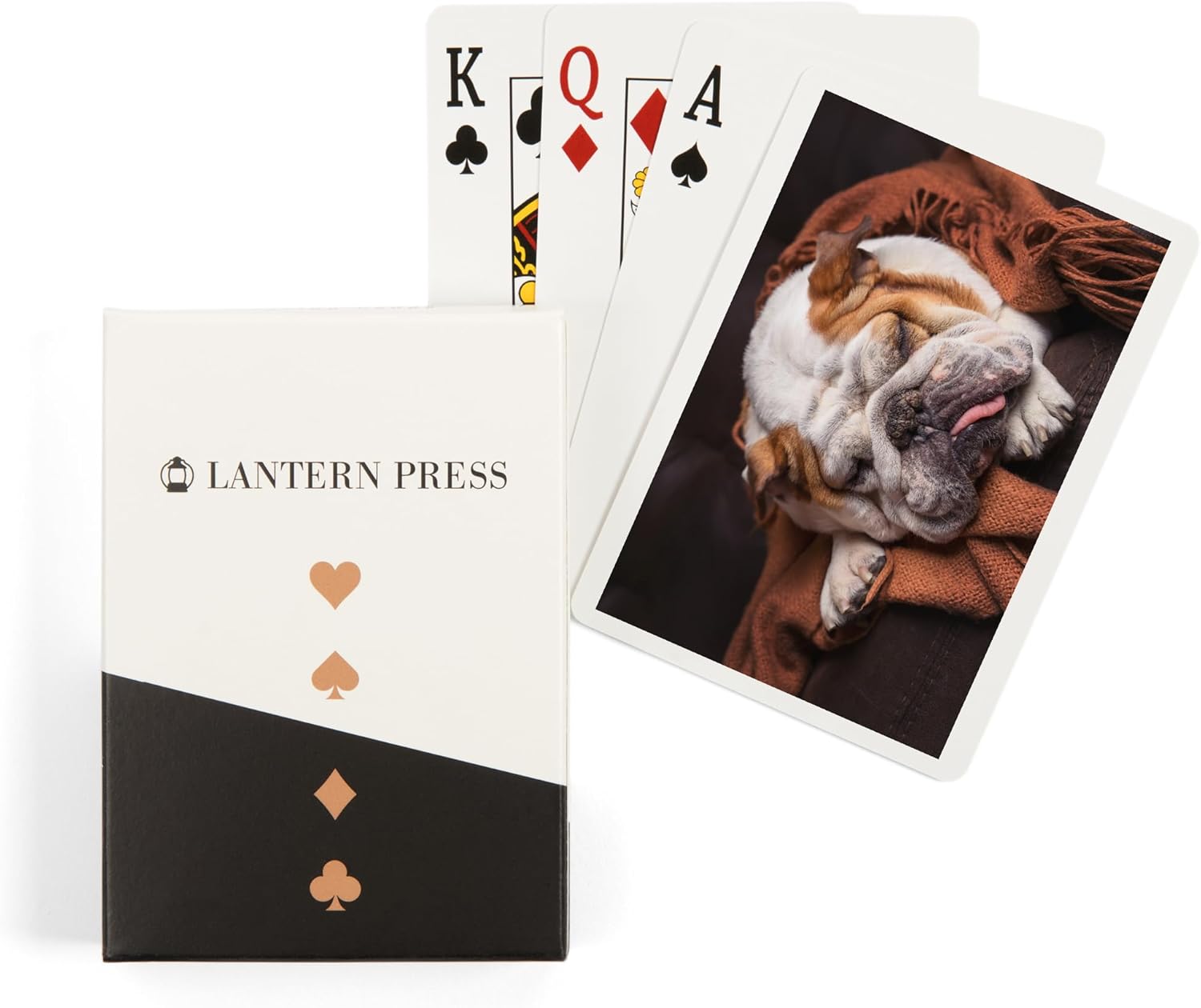 Lantern Press English Bulldog Sleeping on Couch Photography A-90753, 52 Playing Cards for Adults, Poker Size Card Deck