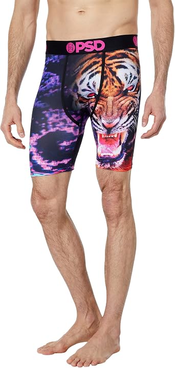 PSD Mens Tiger Staredown Boxer Briefs, Multi, XL