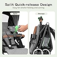 Vista 9 de 3-in-1 Universal Stroller Snack Tray Attachment with Dust Cover Sturdy Stroller Cup Snack Holder Clamp & Silicone Arms Grip Design Baby Travel Gear
