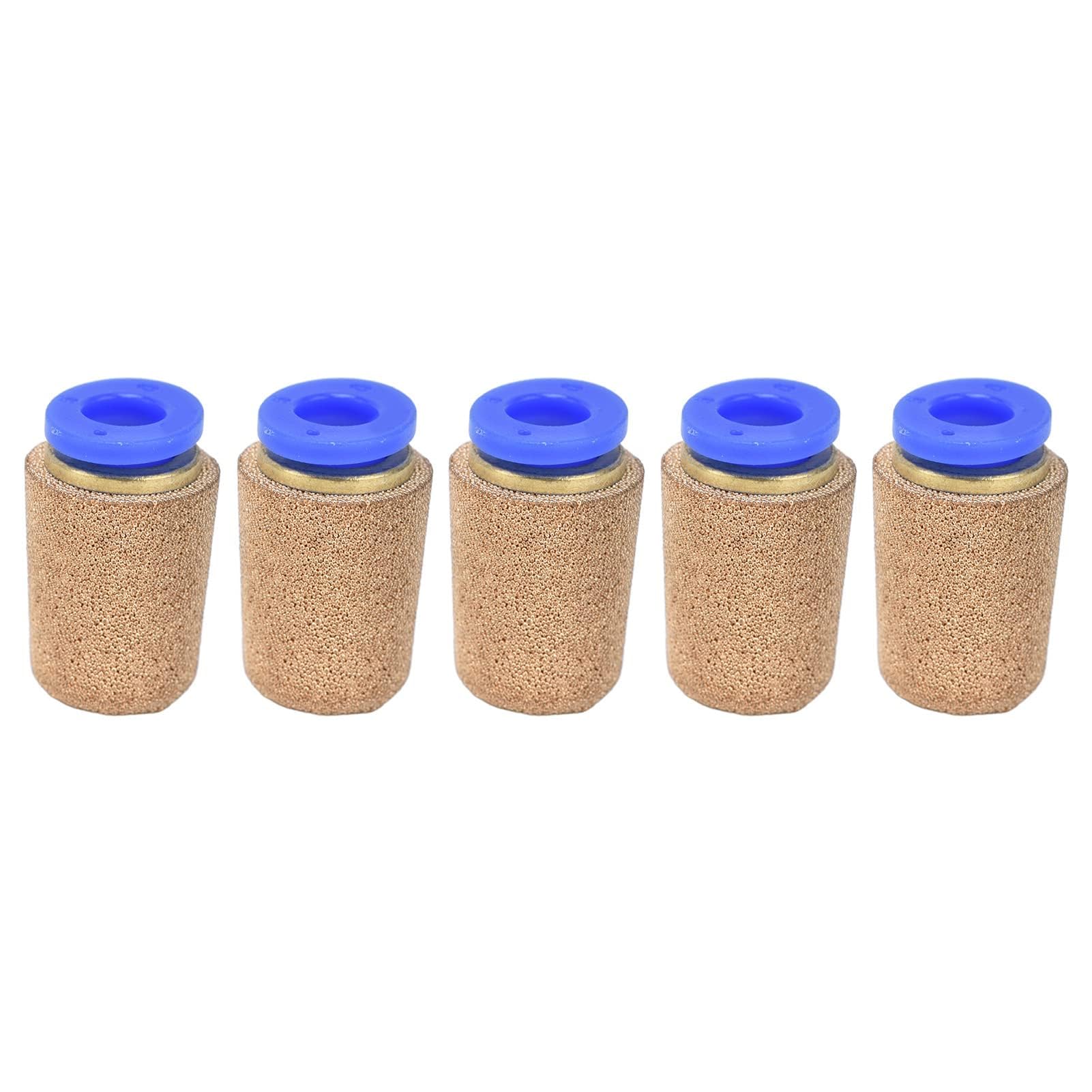 Silenziatori pneumatici 5 pezzi PSF-6 ottone per valvole aria compressa