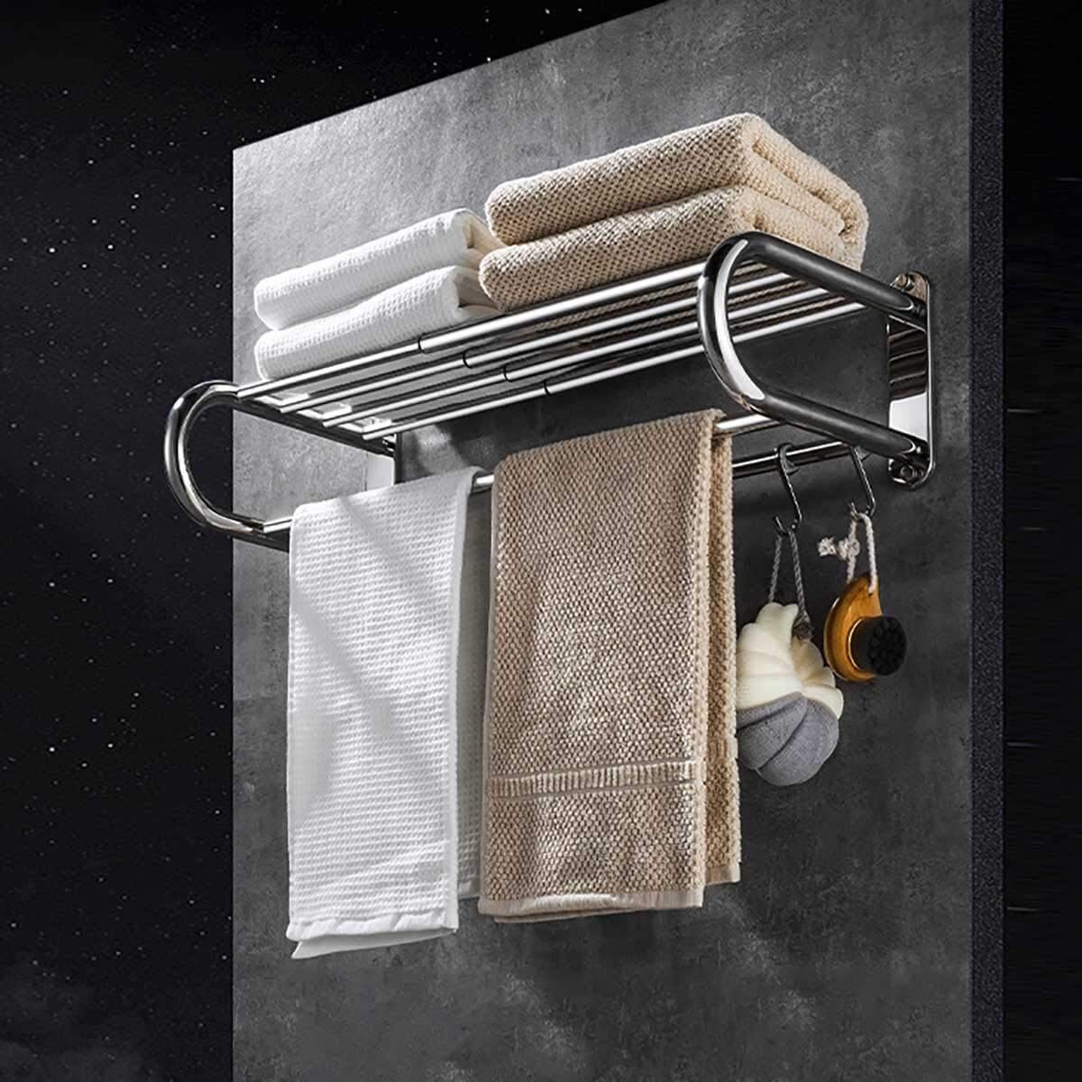 Porte-serviettes mural télescopique pour optimiser l'espace des petites douches