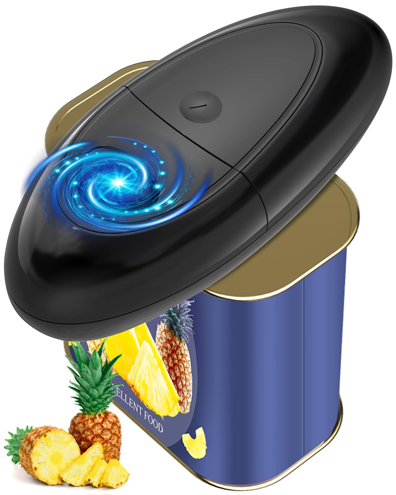 Dosenöffner Elektrisch, Automatischer Seitlich Schneidender Dosenöffner Ohne Scharfe Kanten für Versiegelte Dosen, Can Opener für Senioren, Arthritis, Schwache Hände, Outdoor/Familie (Schwarz)
