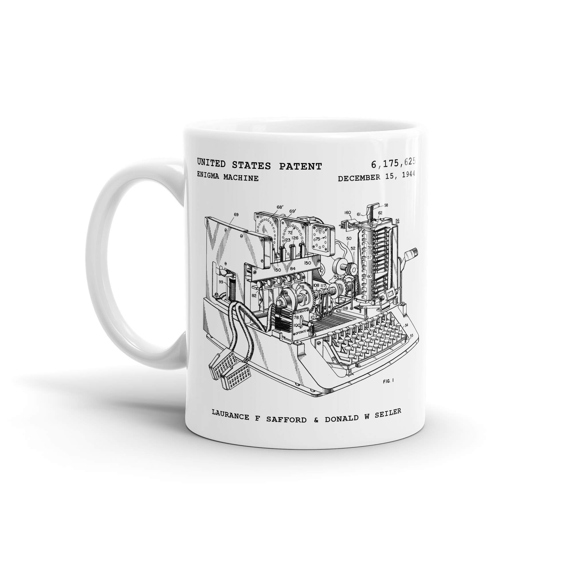 WW2 Enigma Machine Coffee Mug; Patent Mugs, WW2 Coffee Mug, Gifts under $20