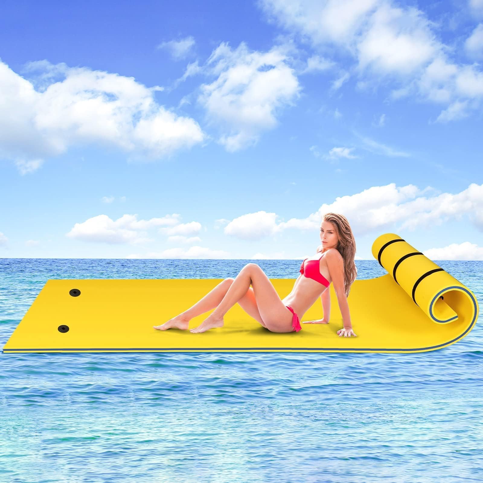 Premium Wasser-Schwimmmatte, Decke, 3-lagig, XPE-Schaumstoff, schwimmende Unterlage, langlebig, unsinkbare Matratze für Strand, Pool, Sommer, Spaß, Entspannung und Familiengenuss