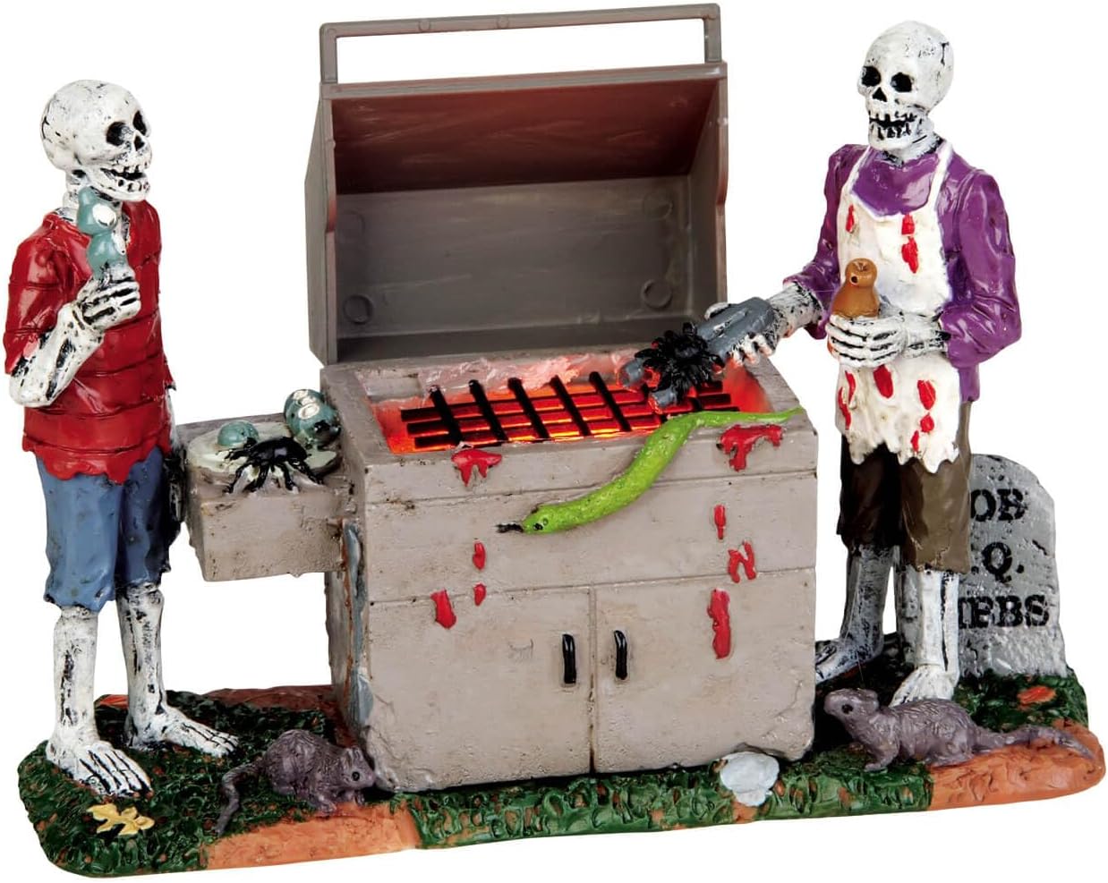 Lemax Gory Grillin Lighted Table Accent, Battery-Operated, #54912, 4.25-in