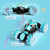 Vista 2 de Coche de control remoto, sensor de gestos RC Stunt Cars Juguetes para niños de 8, 9, 10, 11 y 12 años, 2.4GHz 4WD RC de doble cara 360° voltea