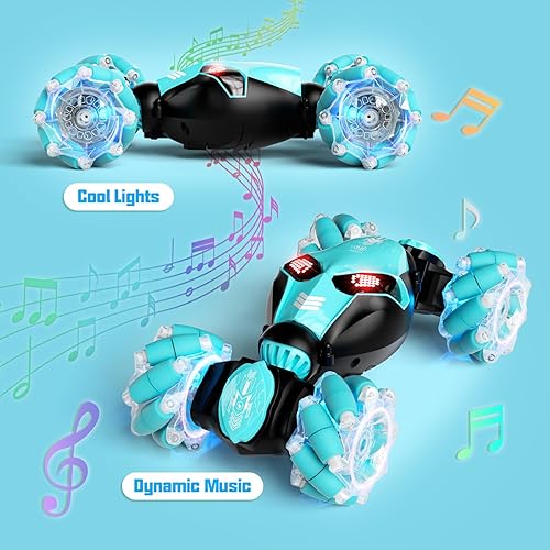 Miniatura 2 de Coche de control remoto, sensor de gestos RC Stunt Cars Juguetes para niños de 8, 9, 10, 11 y 12 años, 2.4GHz 4WD RC de doble cara 360 voltea