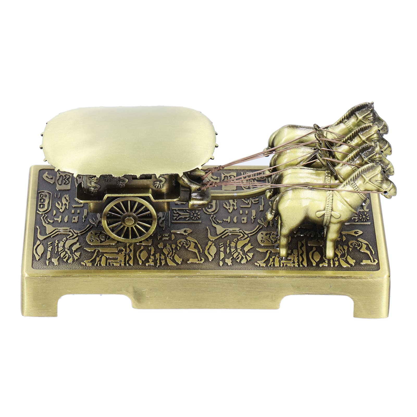 Sculpture cheval terre cuite bronze vert ornement vintage Hidyliu