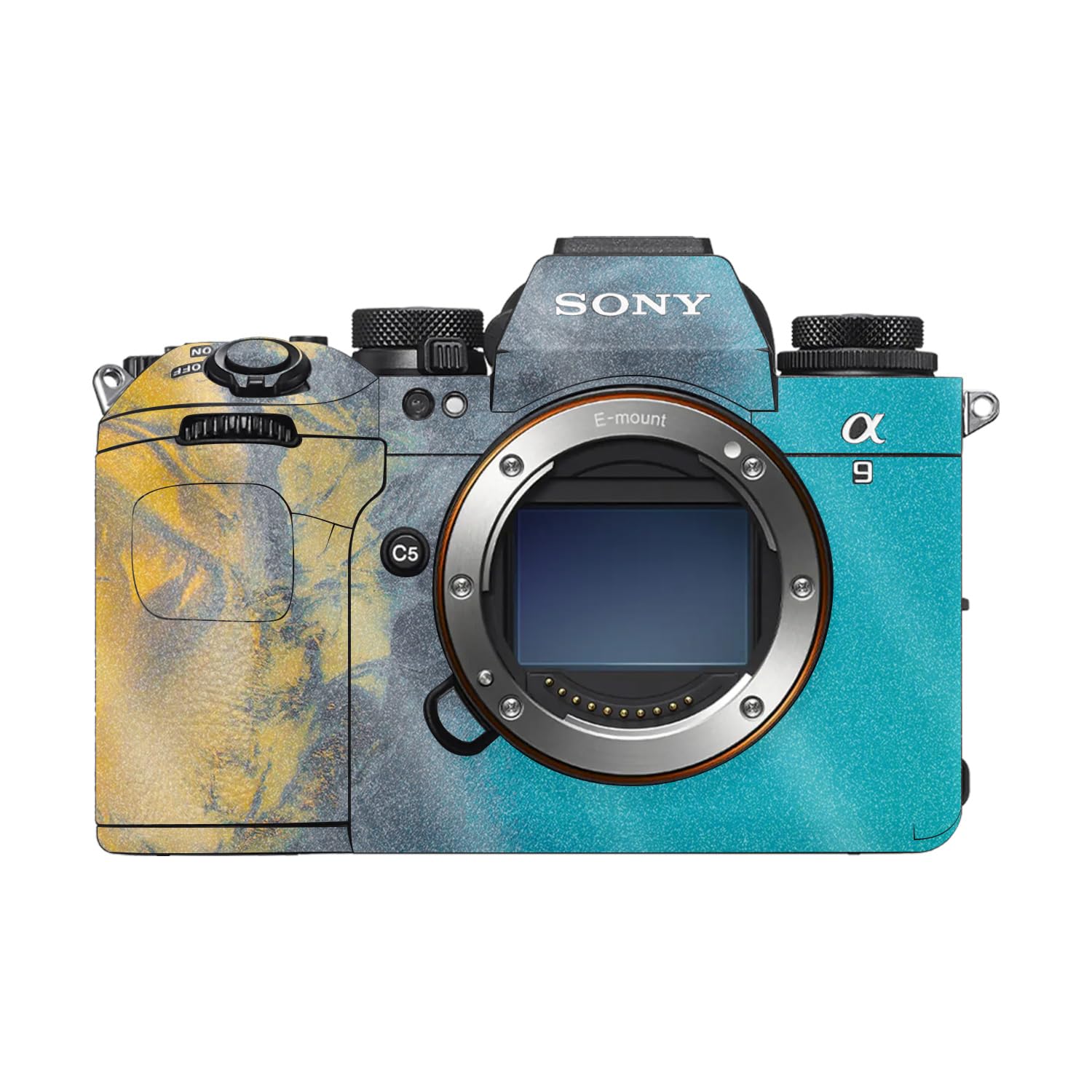 Glossy Glitter Camera Skin Compatible with Sony Alpha 9 III (2024) - Yellow Spill - Premium 3M Vinyl Protective Wrap Decal Cover - Easy to Apply | Crafted in the USA by MightySkins