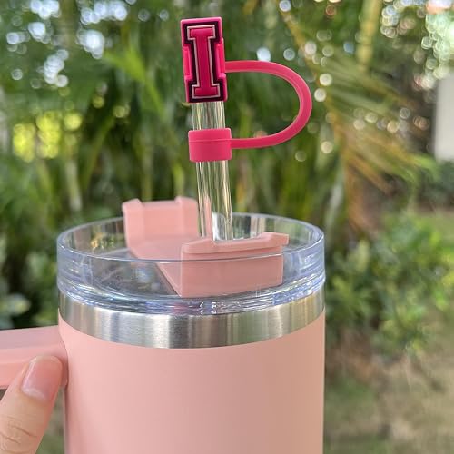 Vista 30 de Velaco 4 PCS Initial Letter Charm Accessories and Straw Cover Pack- Chains with Initial Letter for Stanley 20 30 40 oz Tumbler with Handle