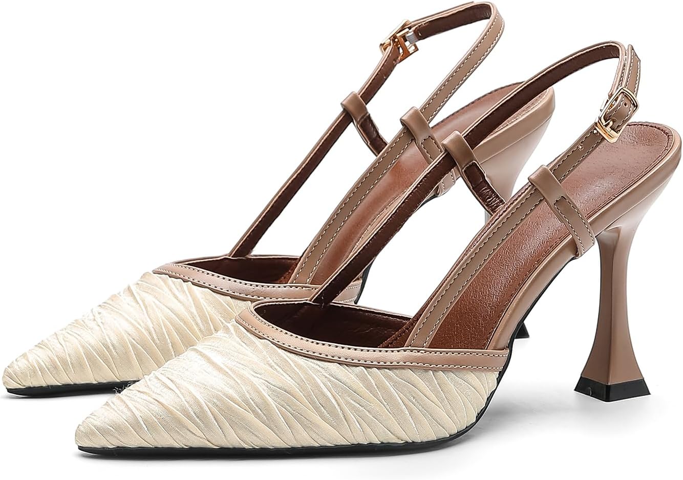 Women's Stiletto Heels Slingback Closed Pointed Toe Comfortable Dressy Pumps Shoes