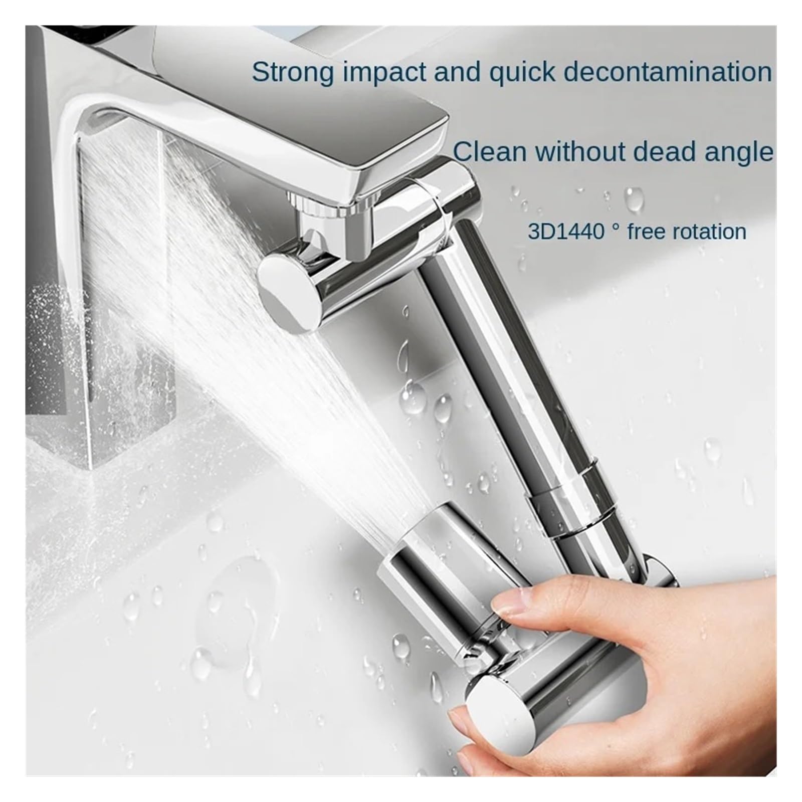 Grifo De Cobre Metálico Con Rotación 1440 °, Extensor Aireador, Brazo Robótico Giratorio, Boquilla Extensión, Pulverizador Agua For Ahorro Cocina Bien Hecho(Dual Modes Black)
