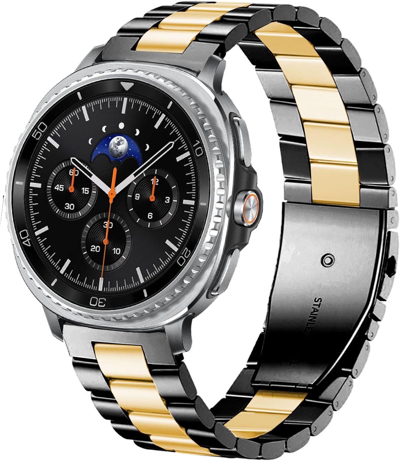 DEALELE Bands Compatible with Samsung Galaxy Watch 8 40mm / 44mm / 8 Classic 46mm, No Gap Soild Stainless Steel Metal Replacement Strap for Women Men