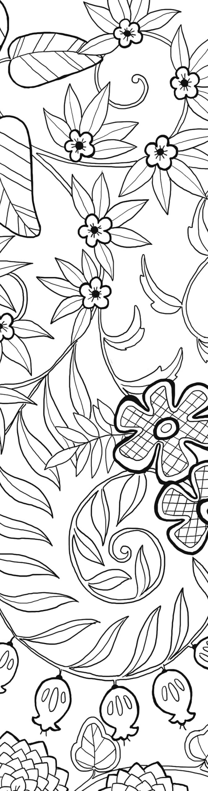Flowers Coloring Bookmarks