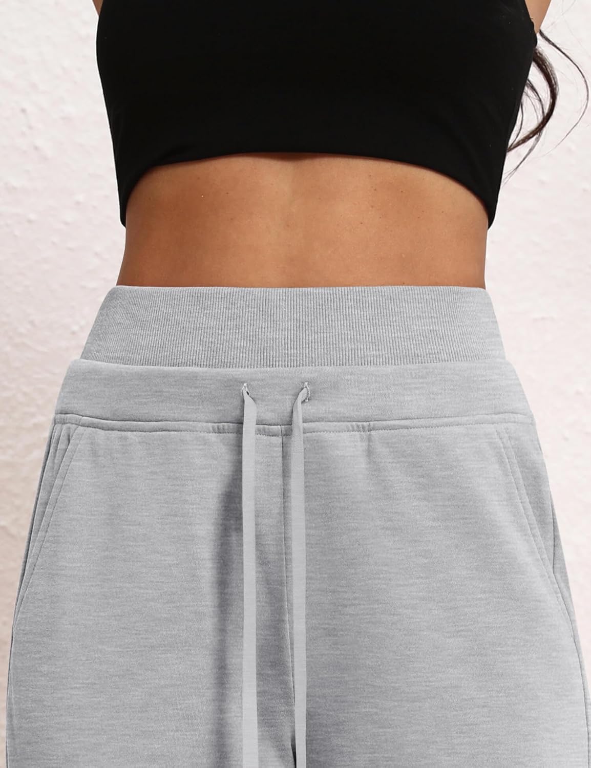 HeSaYep Women's Wide Leg Sweatpants Double Waisted Baggy Sweat Pants with Pockets - Image 5
