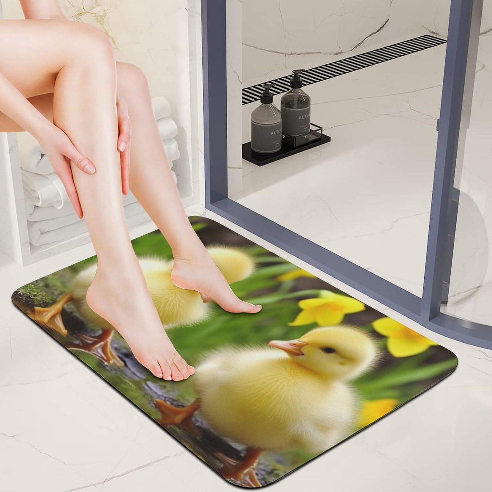 Tapis de bain en pierre anti humidité pour éliminer l'eau au sol de la douche
