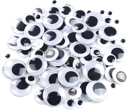 DECORA 600 Pieces 10mm-40mm Big Googly Eyes Plastic Wiggle Eyes for Scrapbooking and Crafts Decorations