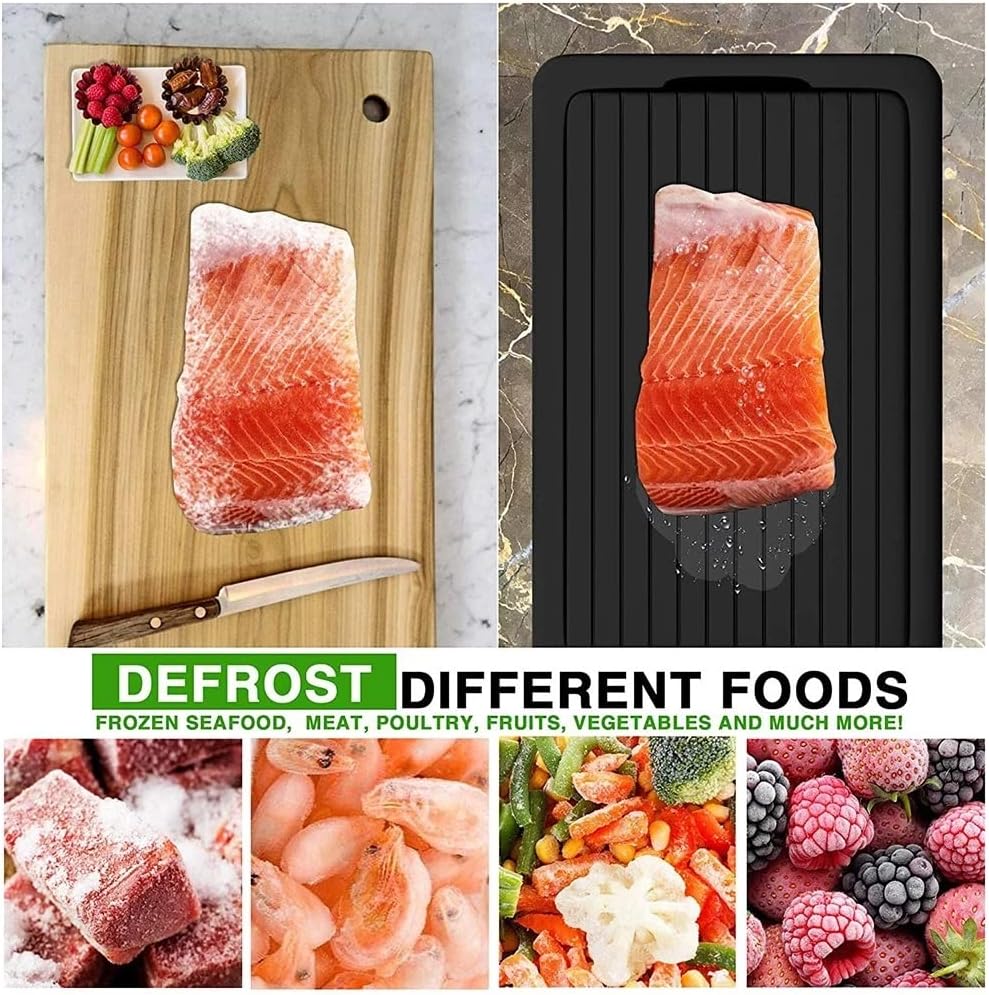 2pcs Fast Defrosting Tray Multi-Functional Texture Thaw Food Meat Quick Defrost Plate Board Kitchen Gadget Tool(35.5 * 20.5 * 0.3cm/13.97 * 8.07 * 0.11in)
