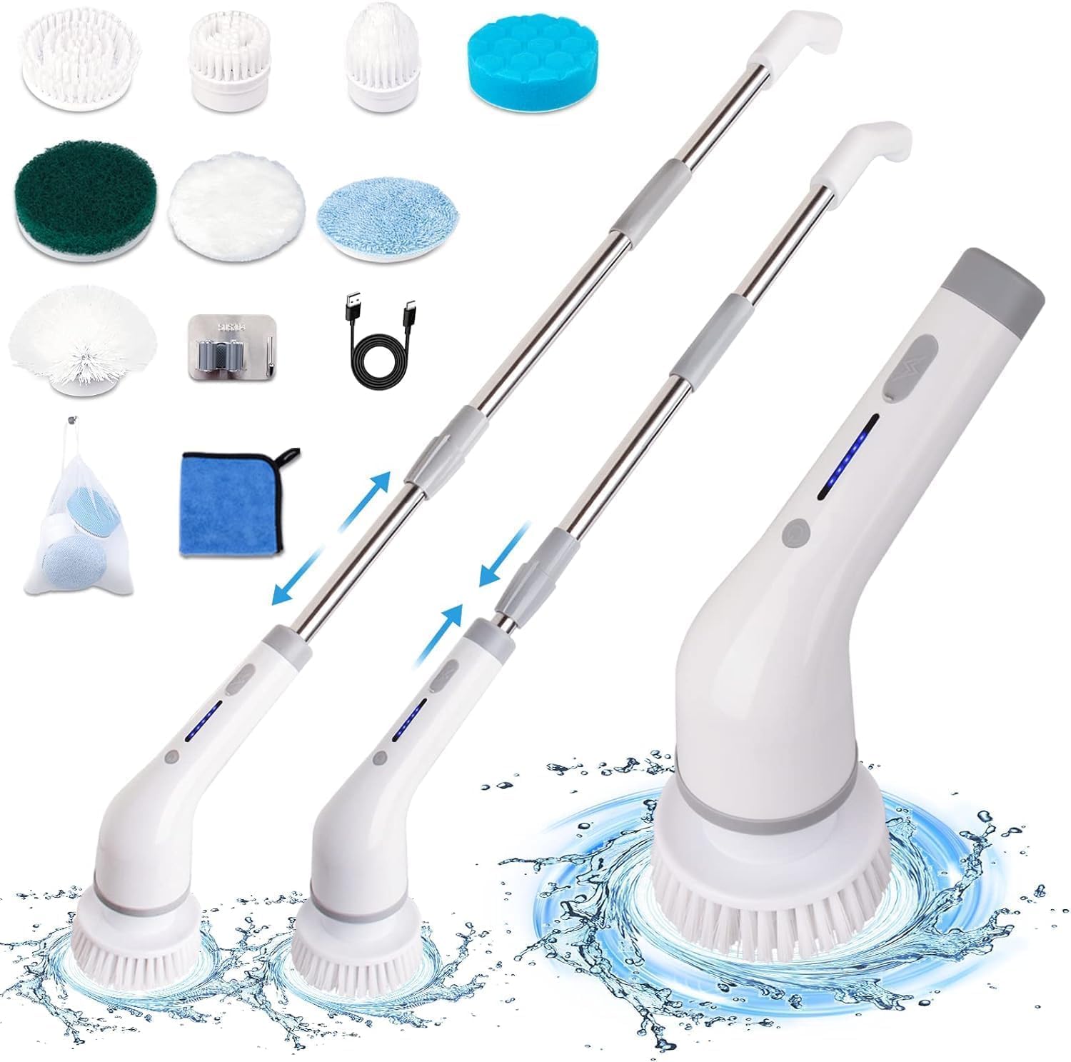 Electric Scrubbing Brush, 6 IN 1 Electric Cleaning Brush, Electric Spin