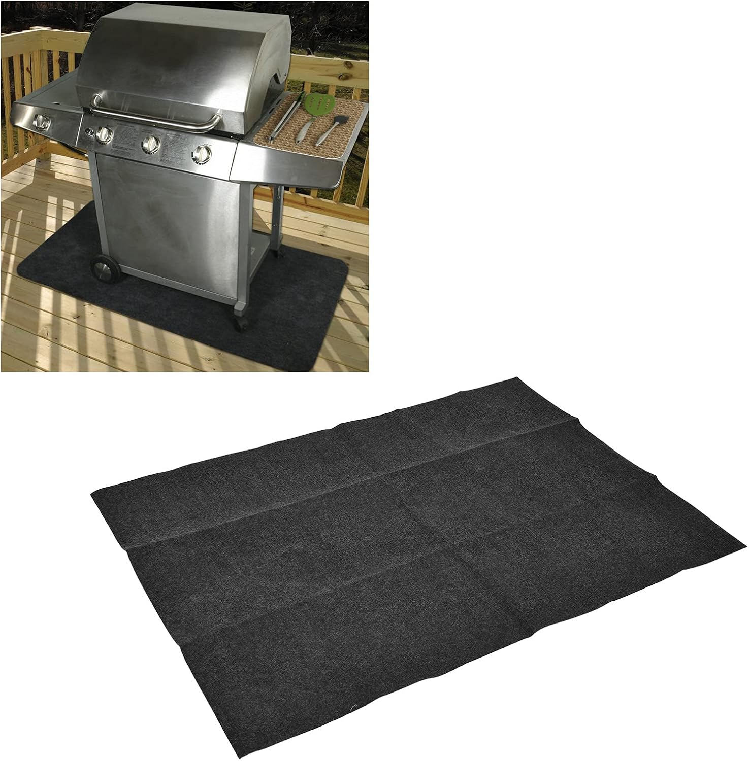 Large der Grill Mat, BBQ Floor Mat, Outdoor becue Mat, Outdoor Flame Retard becue Mat for Cam Hiking(152×91CM)