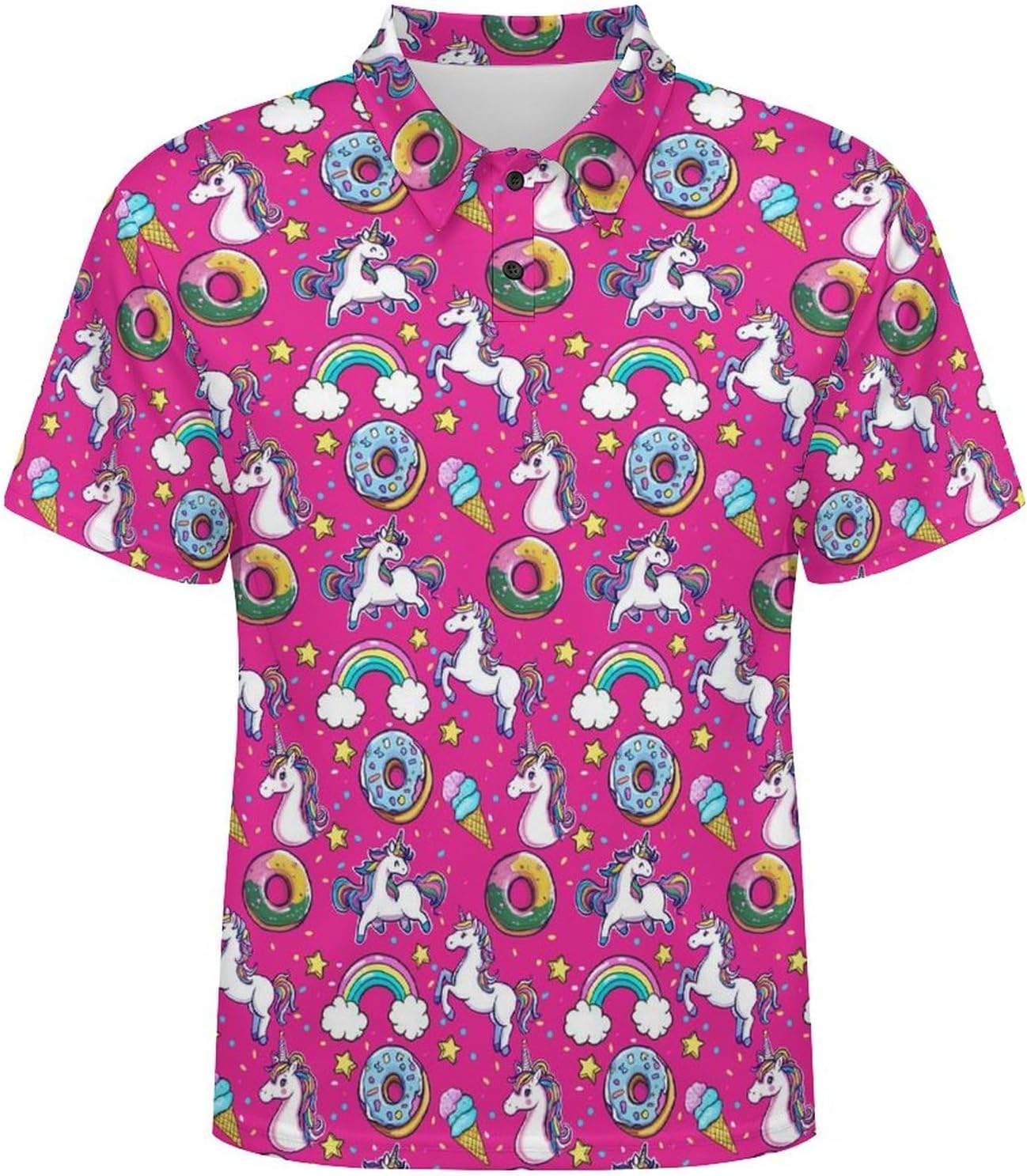 Funny Golf Shirts Novelty Mens Hawaiian Shirt Moisture Wicking Summer Short Sleeve Golf Shirt Retro 70s 80s Neon Party Outfit