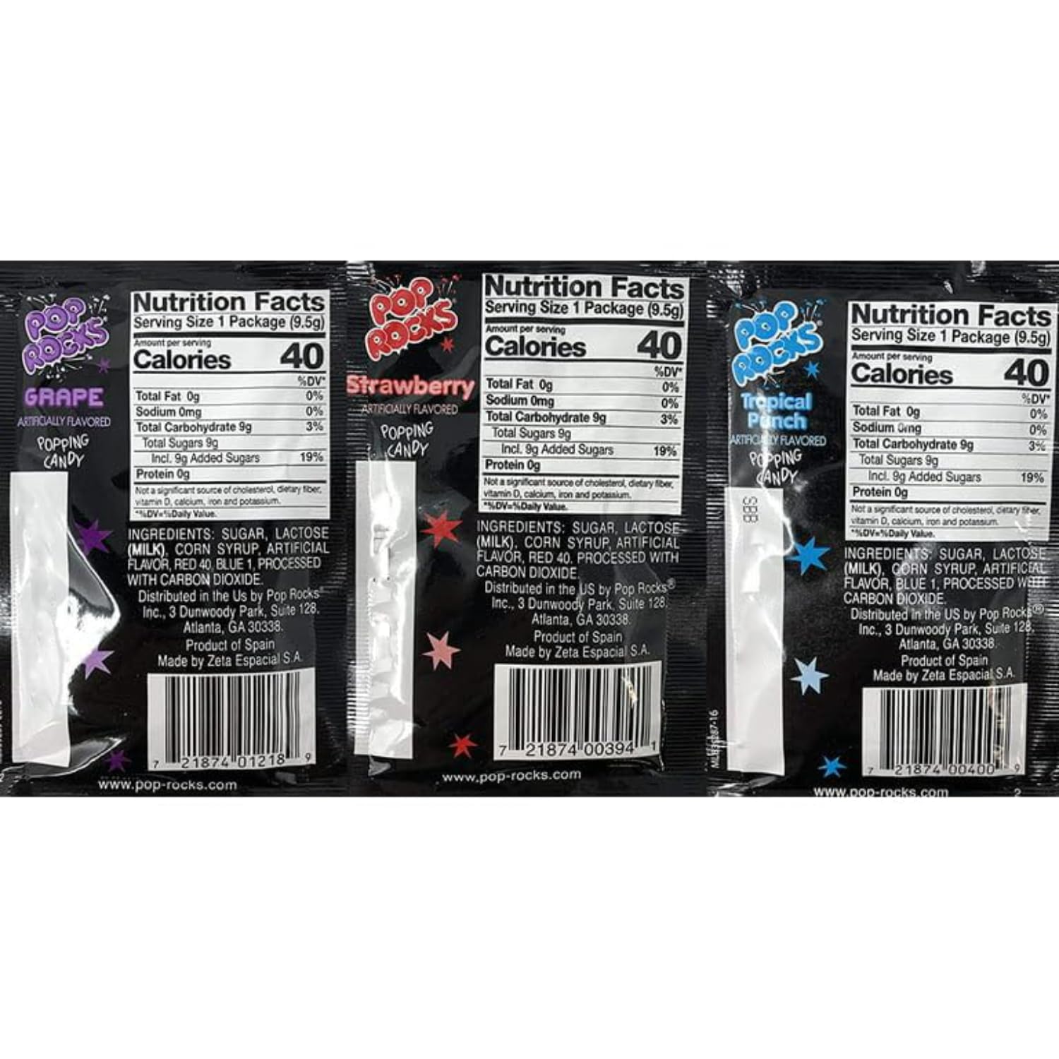 Pop Rocks Crackling Candy Variety Pack of 48 – Classic Popping Candy - Six Different Flavors Bulk Pop Rocks