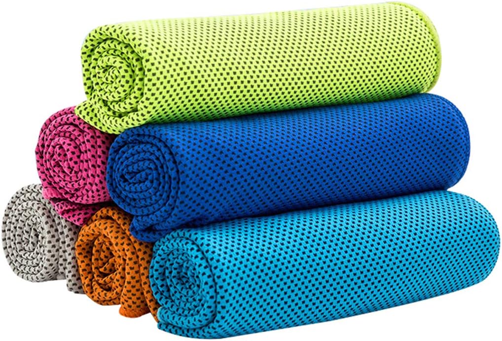 CHARS Cooling Towel 6 Packs (40"×12") - Cold Workout Towels Cool Neck Warp Sweat Rags for Sports, Fitness, Gym, Yoga, Running, Travel, Camping (6 Colors)