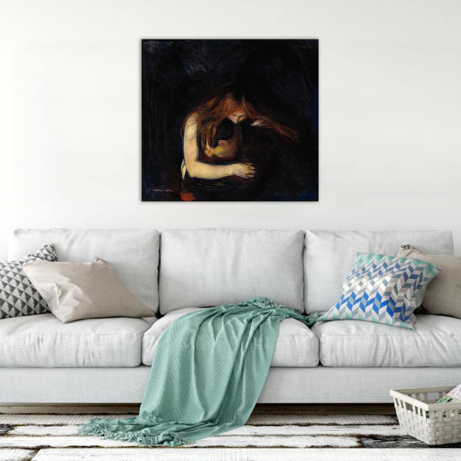 Edvard Munch - Stampa artistica su tela, motivo: vampire - Love and Pain by Edvard Munch - Quadro in