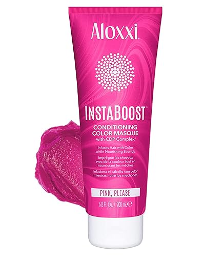 ALOXXI - Máscara acondicionadora InstaBoost de color rosa. Deposita color rosa y acondiciona profundamente el cabello, 6.8 fl oz