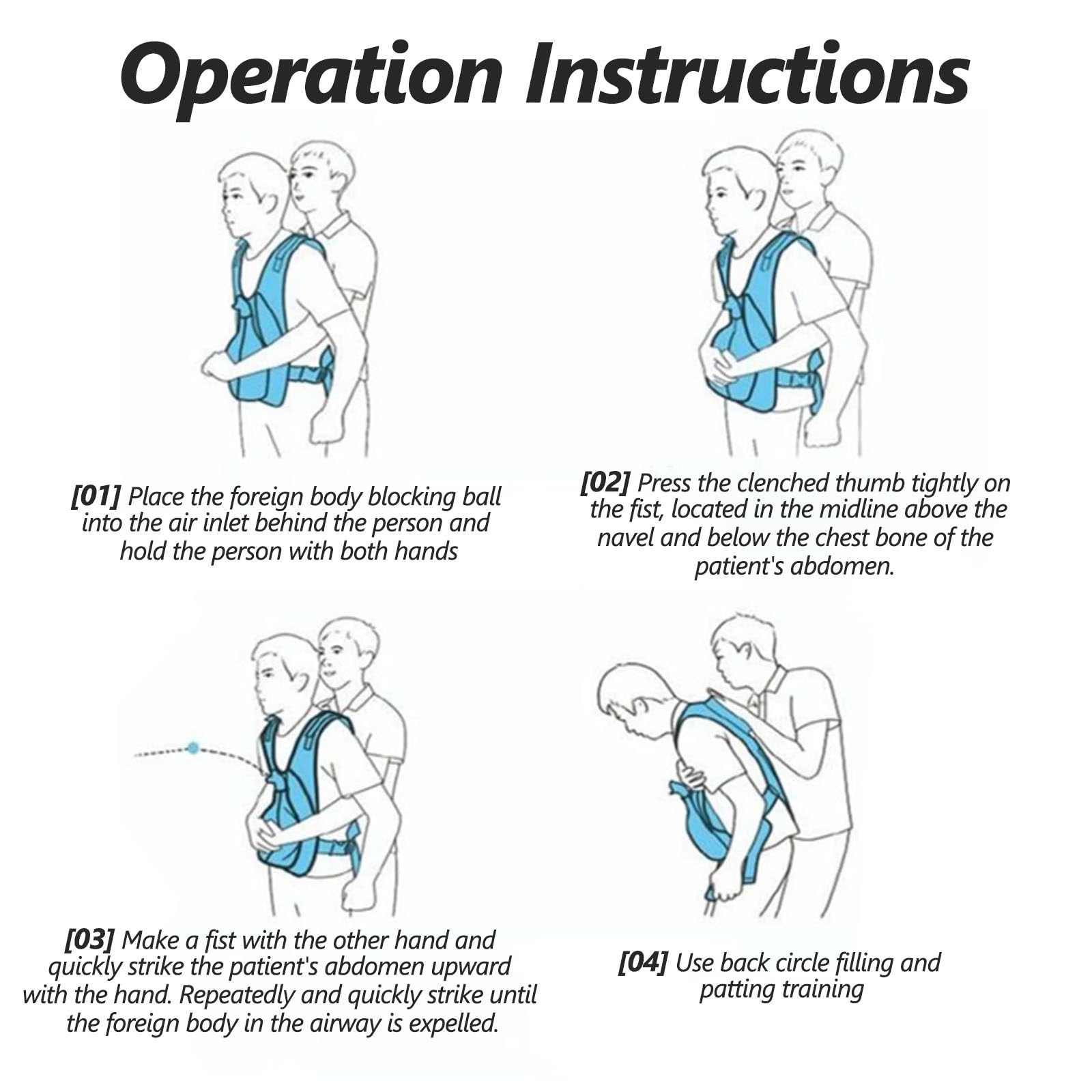 Gilet d'entraînement Heimlich de premiers secours, entraîneur d'occlusion anti-étouffement, modèle d'enseignement étudiant à bandoulière réglable pour démonstration pédagogique,Red