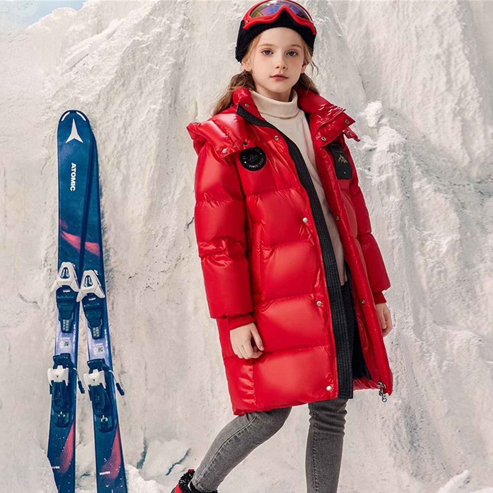 OBiQuzz Chaqueta acolchada para niños y niños: chaqueta de plumas cálida chaqueta de invierno ligera a prueba de viento, abrigo de invierno monocolor, chaqueta exterior con cremallera, abrigo clásico