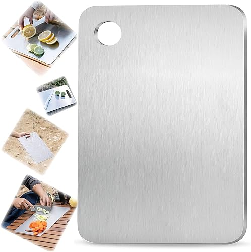 100% Pure Titanium Cutting Board, Titanium Cutting Boards for Kitchen Dishwasher